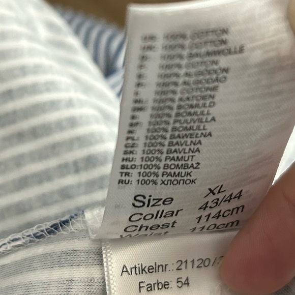 Men’s Desoto Button Down Shirt Size XL Blue/white Pinstripes 100% Cotton EUC - Picture 10 of 11